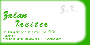 zalan kreiter business card